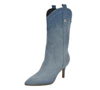GUESS Bottes Wurlie mi-mollet pour femme, Denim bleu moyen 420, 35 EU