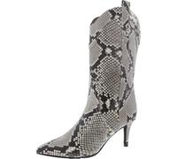 GUESS Bottes Wurlie mi-mollet pour femme, Noir/Blanc Serpent 002, 37 EU