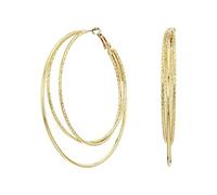 Guess Boucles d'oreilles créoles en fil doré lisse et texturé