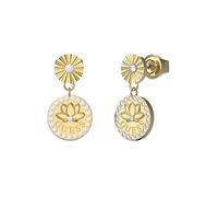GUESS Boucles d'oreilles Pendantes Lotus JUBE01344JWRHT-U/JUBE01344JWYGT-U, Taille Unique, Métal Non précieux, Il ne s'agit Pas d'une Pierre précieuse