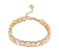 GUESS Bracelet à breloques en forme de cœur en verre transparent doré