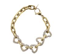 GUESS bracelet Beloved Multi Pave Hearts Bracelet S Yellow Gold