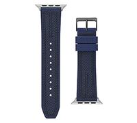 GUESS Bracelet de montre intelligente pour homme compatible avec Apple Watch (42 mm-44 mm), Bleu marine/coutures, Moderne