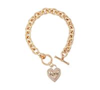 GUESS Bracelet doré avec breloque en forme de cœur, taille unique, métal, sans pierre précieuse, taille unique, Métal, Pas de gemme