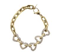 GUESS Bracelet doré pour femme - Beloved Multi Pave Hearts Bracelet S Yellow Gold 307459