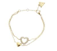 GUESS Bracelet doré pour femme - Beloved Two Hearts Double Bracelet S Yellow Gold 307443