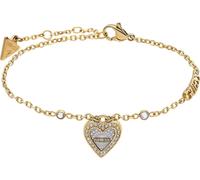 Guess - Bracelet Guess pour femme en acier inoxydable, bicolore, LOVE ME TENDER - Bracelet - acier - allié or jaune et argent - 19 cm
