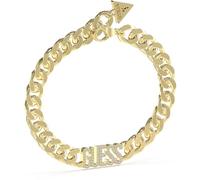 GUESS Bracelet pour femme Collection Arm Party. Bijou en acier plaqué de couleur or jaune. Référence : JUBB04222JWYGL