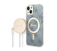 Guess Bundle Pack Housse 4G Pour Magsafe Bleu Or - iPhone 14