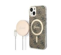 Guess Bundle Pack Housse 4G Pour Magsafe Marron Or - iPhone 14 Plus