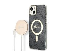 Guess Bundle Pack Housse 4G Pour Magsafe Noir Or - iPhone 14 Plus