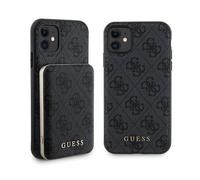 Guess Bundle Pack MagSafe 4G Metal Gold Logo - Ensemble coque + Power Bank 5000mAh MagSafe iPhone 11 (noir)