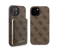 Guess Bundle Pack MagSafe 4G Metal Gold Logo - Ensemble étui + Power Bank 5000mAh MagSafe iPhone 15 (marron)