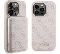 Guess Bundle Pack MagSafe 4G Metal Gold Logo - Etui + Power Bank 5000mAh MagSafe iPhone 15 Pro (rose)