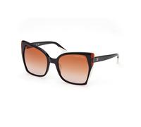 Guess by Marciano Femme GM0831 05F Lunettes de soleil Acétate Noir Marron Papillon Normale