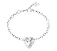 GUESS By Your Side 17mm T-Bar Heart Bracelet Rhodium argenté
