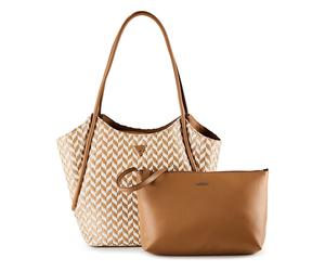 GUESS Cabas 'Tessi' crème / marron, Taille One Size