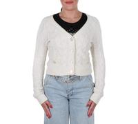 GUESS Cardigan Femme Noir Décontracté Col V Manche Longue Tressé