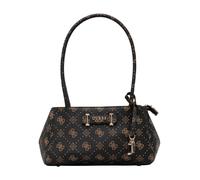 GUESS sac à épaule Carrie Logo Girlfriend Shoulder Satchel Bag Espresso Logo marron foncé