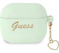 Guess case for Airpods 3 GUA3LSCHSN green Silicone Heart Charm, ?tui pour ?couteurs + casque, Vert