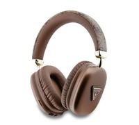 Guess Casque audio sans fil stéréo Motif 4G Triangle Bluetooth 5.3 Cuir PU Marron