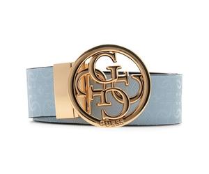 GUESS Ceinture bleu clair noir pour femme - Stacey Adjustable & Reversible Belt H35 Aqua Multi 339258 95 cm