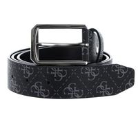 GUESS Ceinture noir gris clair en cuir pour homme - Vezzola Adjustable And Reventible Belt Dark Black 246742 105 cm