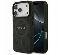Guess CG MOBILE 4G Ring Classic Logo Compatible avec MagSafe Coque pour iPhone 17 Pro (Noir)