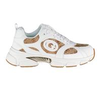 GUESS Chaussures de sport, blanc avec détails marron, semelle en caoutchouc, blanc, 36 EU