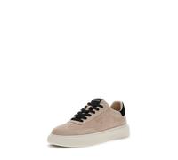 GUESS Chaussures de sport, daim beige avec détails noirs, plateforme blanche, beige, 40 EU