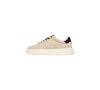 GUESS Chaussures de sport, daim beige avec détails noirs, plateforme blanche, beige, 43 EU