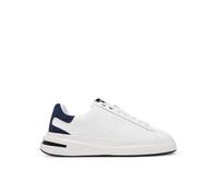 GUESS Chaussures Homme Sneaker Elba en Cuir Blanc/Bleu, Blanc/bleu, 39 EU