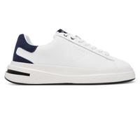 GUESS Chaussures Homme Sneaker Elba en Cuir Blanc/Bleu, Blanc/bleu, 46 EU