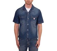 GUESS - Chemise Homme en Denim à chevrons, bleu, L