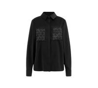 GUESS Chemisier 'MARGUERITE' noir / argent, Taille XL