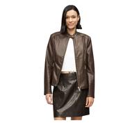 Guess Veste Femme Claudine Biker en cuir brun foncé Taille M