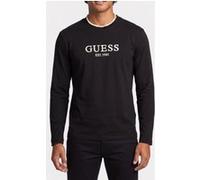 GUESS Cn Ls Embroidery Log Jet Black A996 Taille: XXL | T-Shirts Outlet | Homme | Le Noir