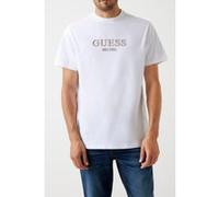 GUESS Cn Ss Embroidery Log Pure White Taille: M | T-Shirts Outlet | Homme | Blanche