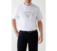 GUESS Cn Ss Embroidery Tri Pure White Taille: L | T-Shirts Outlet | Homme | Blanche