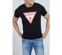 GUESS Cn Ss Original Logo Jet Black A996 Taille: L | T-shirts avec imprimés Outlet | Homme | Le Noir