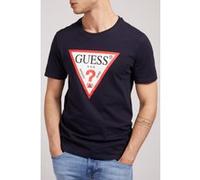 GUESS Cn Ss Original Logo Smart Blue Taille: S | T-shirts avec imprimés Outlet | Homme | Bleu