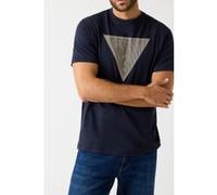 GUESS Cn Ss Triangle Logo Smart Blue Taille: L | T-Shirts Outlet | Homme | Bleu