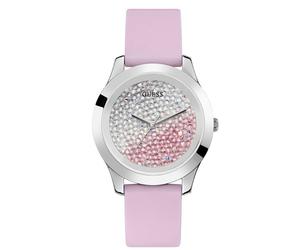 GUESS Collection Crush Montre Femmes en Silicone Avec Pavè De Swarovski