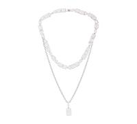 GUESS Collier argenté avec pendentif en cristal transparent - Taille unique - Métal et pierre de verre