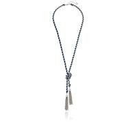 GUESS Collier « Basic » en argent et denim tissé avec pampille en forme de Y - 76,2 cm + rallonge de 5,1 cm