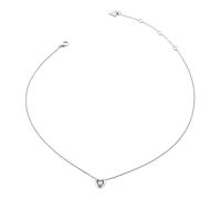 Guess Collier Beloved 16-18" Crystal Heart Necklace Rhodium argenté