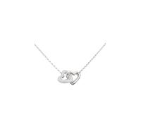 GUESS collier Beloved 16-18" Heart Links Necklace Rhodium argenté