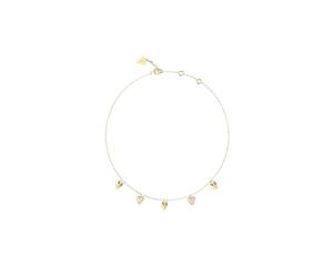 GUESS collier By Your Side 16-18" Heart Charms Necklace Yellow Gold doré