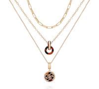 GUESS Collier doré avec pendentif tortue en cristal sésame