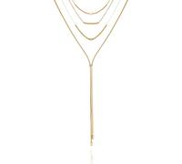 GUESS Collier doré en couches de pierre de cristal 4 pièces